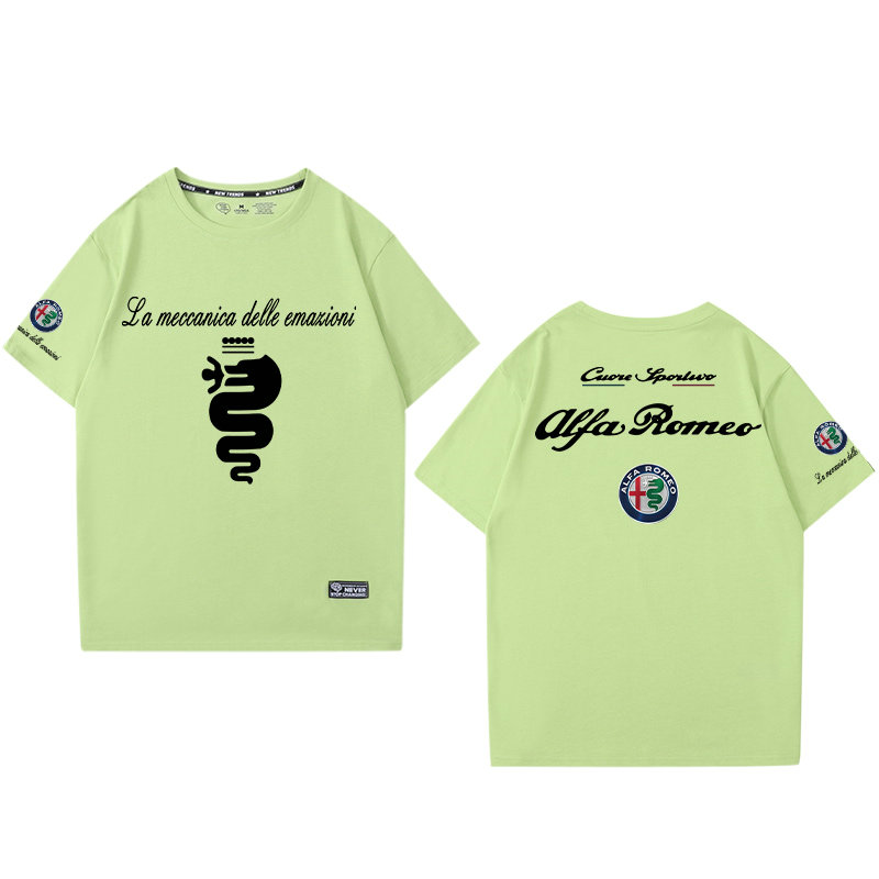 T-Shirt Alfa Romeo Cuore Sportivo Racing Homme Col Rond Manche Courte